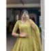 Picture of Fine Chiffon Dark Khaki Lehenga Choli