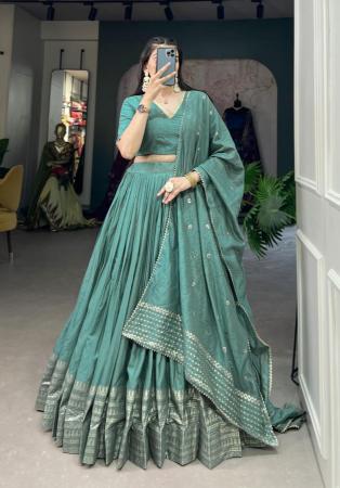 Picture of Marvelous Chiffon Cadet Blue Lehenga Choli