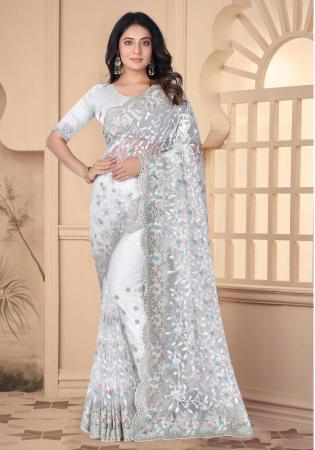 Picture of Appealing Net White Saree