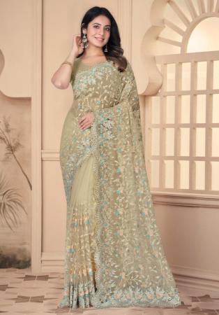 Picture of Bewitching Net Tan Saree