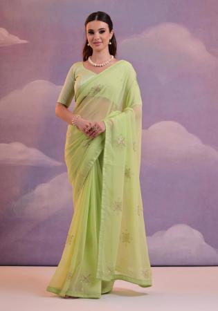 Picture of Graceful Georgette Dark Khaki Saree