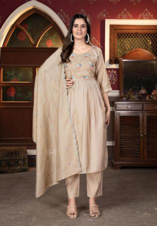 Picture of Superb Crepe Beige Readymade Salwar Kameez