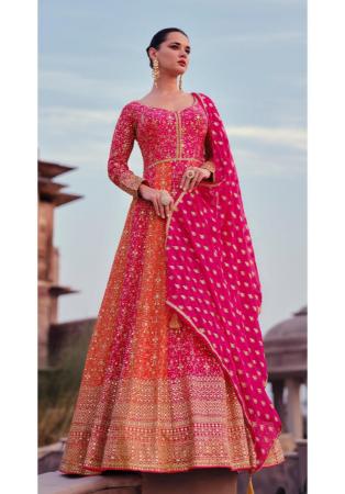 Picture of Georgette Pale Violet Red Anarkali Salwar Kameez