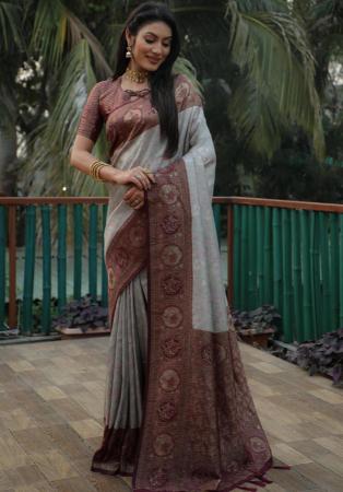 Picture of Graceful Silk Slate Grey Saree