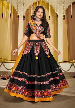 Picture of Pretty Georgette Black Lehenga Choli