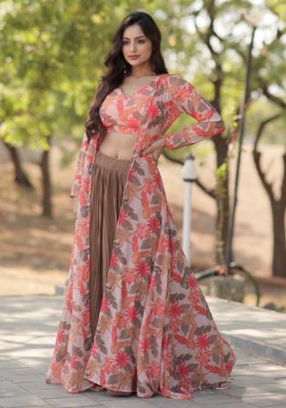 Picture of Shapely Georgette Rosy Brown Lehenga Choli