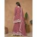 Picture of Georgette Indian Red Straight Cut Salwar Kameez