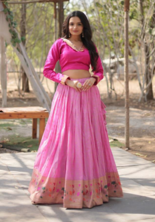 Picture of Resplendent Chiffon Light Pink Lehenga Choli