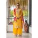 Picture of Fascinating Chiffon Orange Straight Cut Salwar Kameez