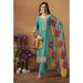 Picture of Chiffon & Silk Teal Straight Cut Salwar Kameez