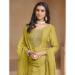 Picture of Chiffon & Organza Khaki Straight Cut Salwar Kameez