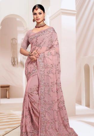 Picture of Alluring Georgette Pink Saree
