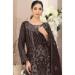 Picture of Comely Georgette Brown Straight Cut Salwar Kameez