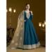 Picture of Delightful Chiffon Teal Anarkali Salwar Kameez
