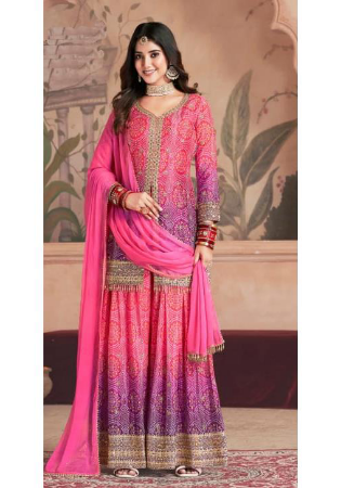 Picture of Amazing Chiffon Hot Pink Anarkali Salwar Kameez