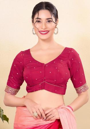 Picture of Superb Silk Light Pink Designer Blouse