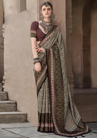 Picture of Sightly Silk Dim Gray Saree