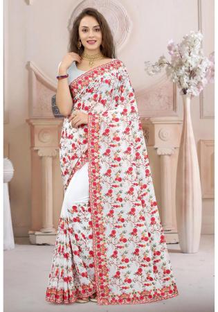 Picture of Alluring Georgette White Saree