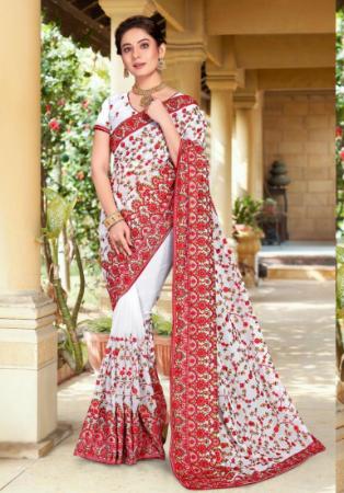 Picture of Stunning Georgette White Saree