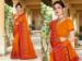 Picture of Statuesque Georgette Dark Orange Saree