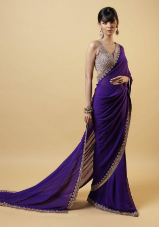 Picture of Nice Silk Purple Saree