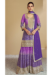 Picture of Chiffon Dark Slate Blue Straight Cut Salwar Kameez