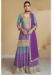 Picture of Chiffon Dark Slate Blue Straight Cut Salwar Kameez