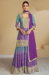 Picture of Chiffon Dark Slate Blue Straight Cut Salwar Kameez