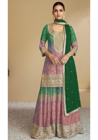 Picture of Lovely Chiffon Dim Gray Straight Cut Salwar Kameez
