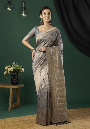 Picture of Bewitching Linen Grey Saree