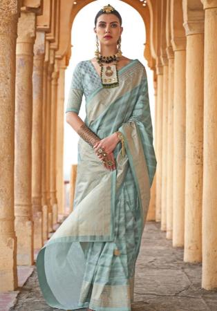 Picture of Classy Silk Dark Sea Green Saree