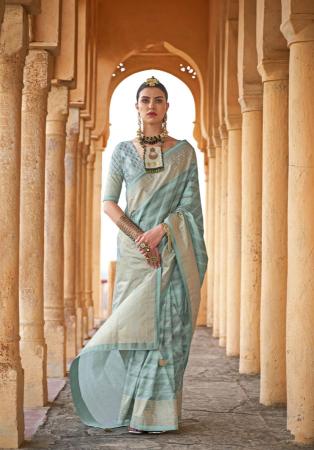 Picture of Graceful Silk Dark Sea Green Saree