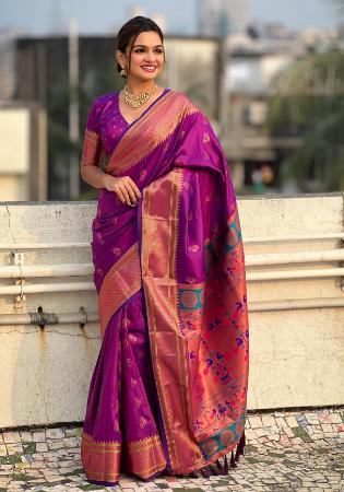 Picture of Enticing Silk Purple Saree