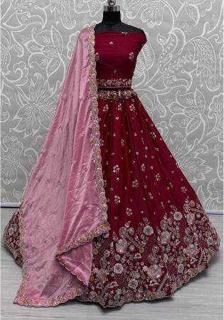 Picture of Admirable Silk Maroon Lehenga Choli