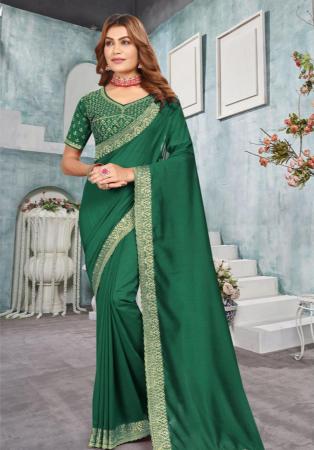 Picture of Wonderful Chiffon & Georgette Sea Green Saree