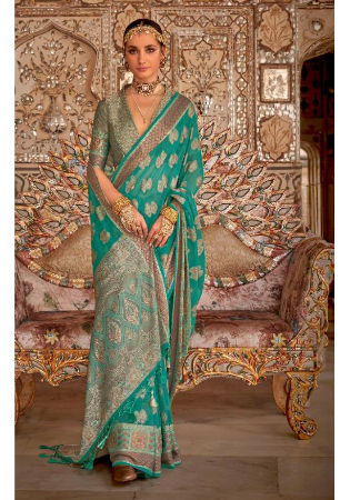 Picture of Bewitching Georgette Sea Green Saree