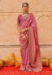 Picture of Beautiful Silk Pale Violet Red & Dark Slate Blue Saree