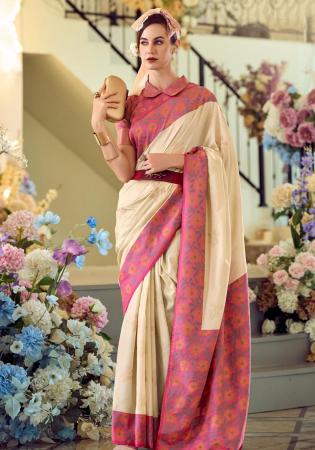 Picture of Splendid Silk Pale Golden Rod Saree