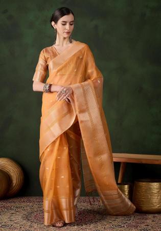 Picture of Excellent Organza Chocolate Saree