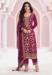 Picture of Chiffon Fire Brick Straight Cut Salwar Kameez