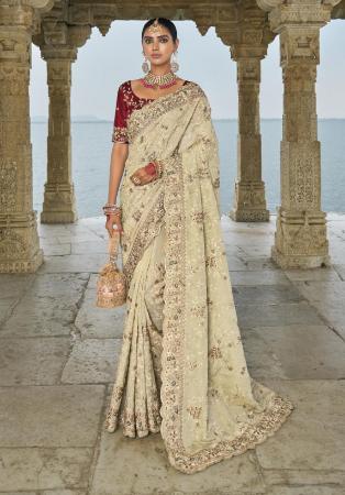 Picture of Ideal Crepe & Silk Dark Khaki Saree