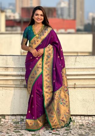 Picture of Pretty Silk Purple Saree