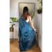 Picture of Pretty Chiffon & Silk Dark Slate Blue Saree