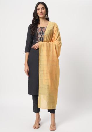 Picture of Cotton Dark Slate Grey Readymade Salwar Kameez