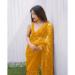 Picture of Pretty Net Dark Golden Rod Saree