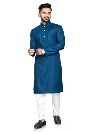 Picture of Magnificent Cotton Teal Kurtas