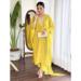 Picture of Good Looking Organza Golden Rod Readymade Salwar Kameez