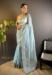 Picture of Shapely Net Light Slate Grey Saree