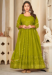 Picture of Graceful Georgette Olive Anarkali Salwar Kameez