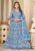 Picture of Nice Net Cadet Blue Anarkali Salwar Kameez